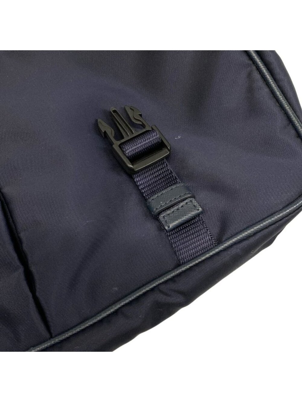 Prada Shoulder Bag Dark Navy Logo Leather - Picture 14 of 15